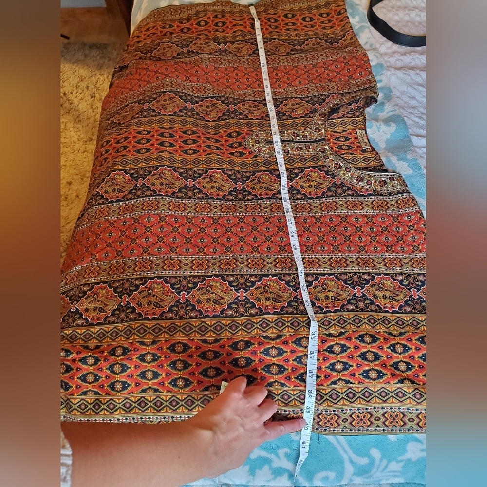Vintage Sante Orange Kaftan - Picture 9 of 14